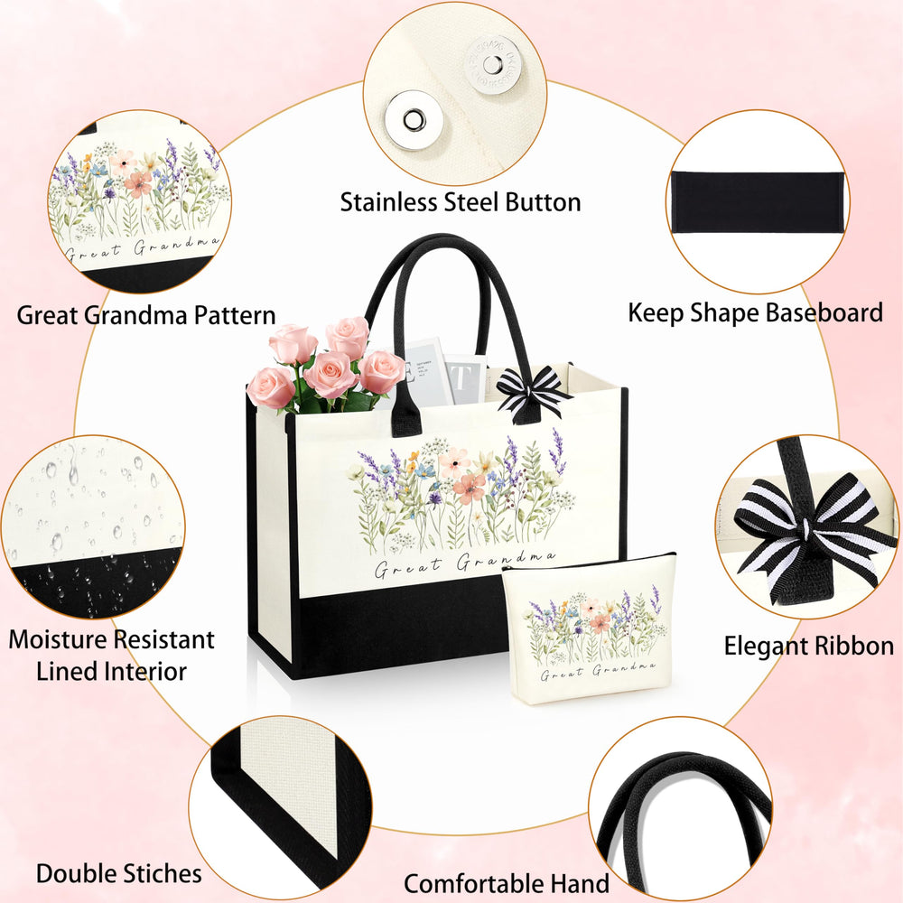 SiplyHaven design floral sac Grande Mamie — style délicat pour cadeaux et sorties.
