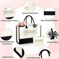 SiplyHaven design floral sac Grande Mamie — style délicat pour cadeaux et sorties.
