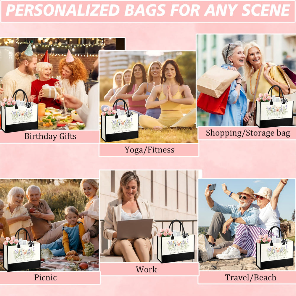 SiplyHaven grande capacité sac cabas — rangement généreux pour essentiels et cadeaux.