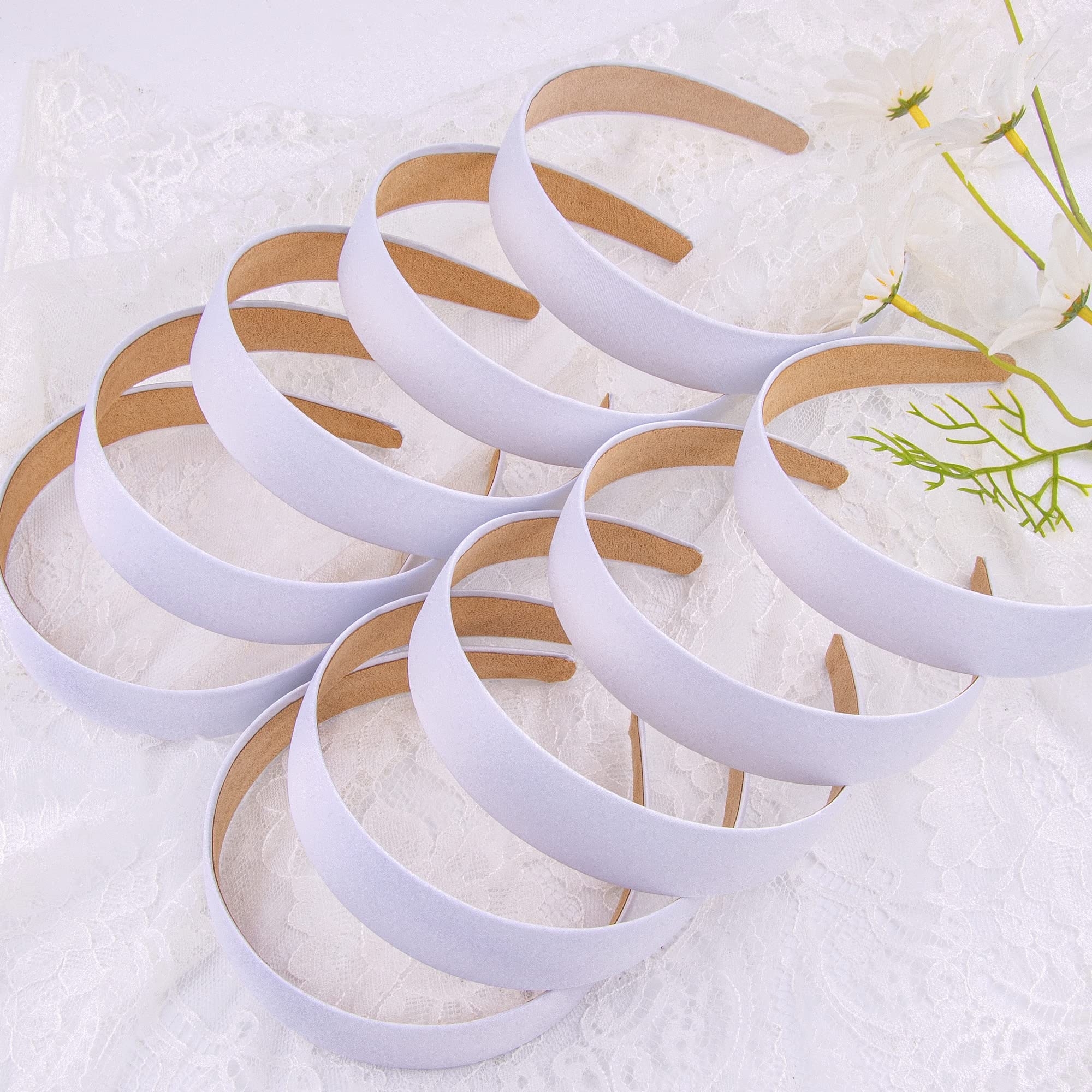 SIQUK bandeau satin blanc 1 pouce, parfait pour personnaliser avec des accessoires.