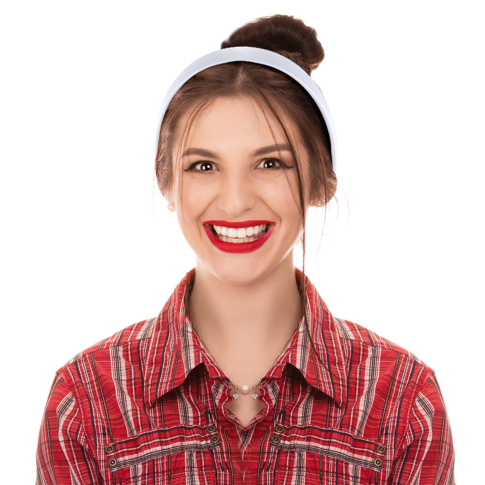 SIQUK bandeau satin blanc 1 pouce, idéal pour utilisation quotidienne en coiffure.
