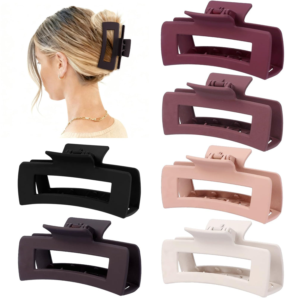 Sisiaipu clip cheveux gros rectangle brun, tiennet les cheveux sans glisser.