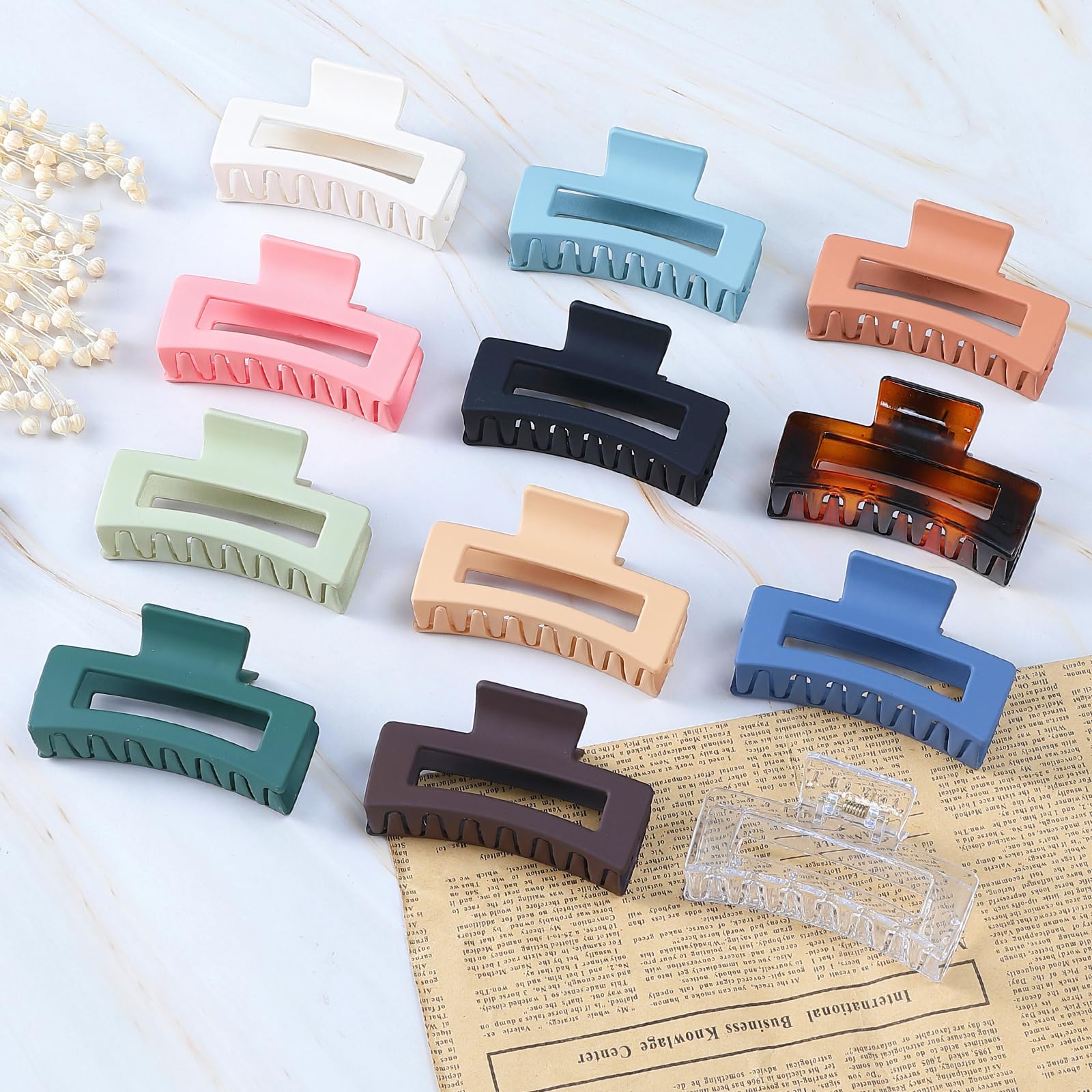 Sisiaipu clip carré transparent, presque invisible sur cheveux clairsemés.