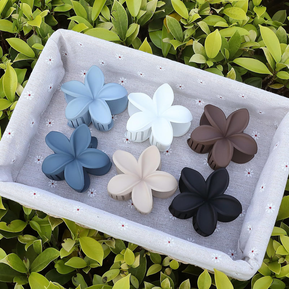 Sisiaipu pince-cheveux fleur plumeria beige, accessoire estival pour tous les looks