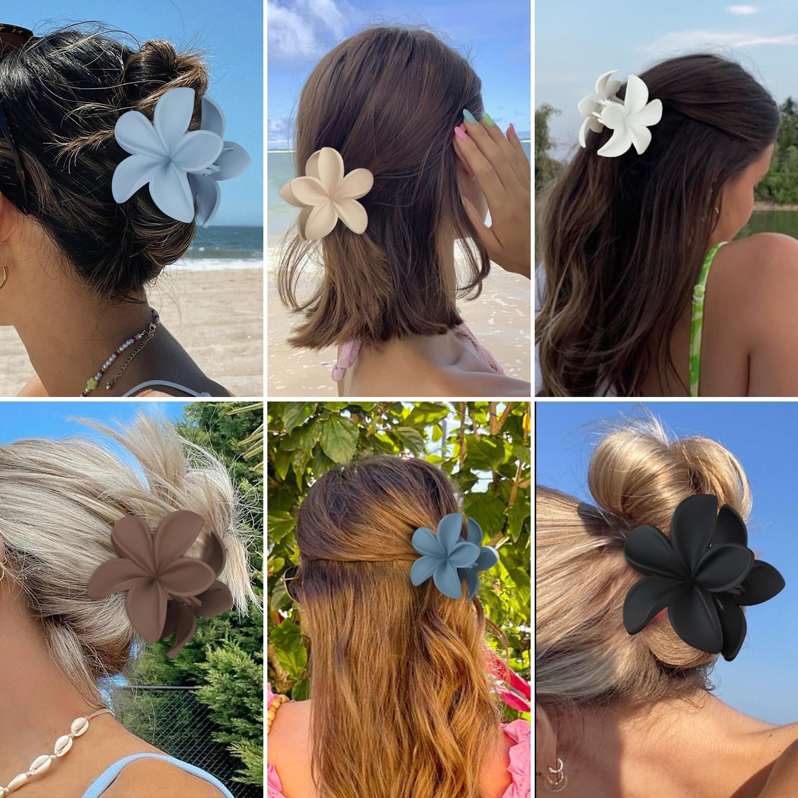 Sisiaipu pince-cheveux fleur plumeria brun, design coloré pour femmes et filles