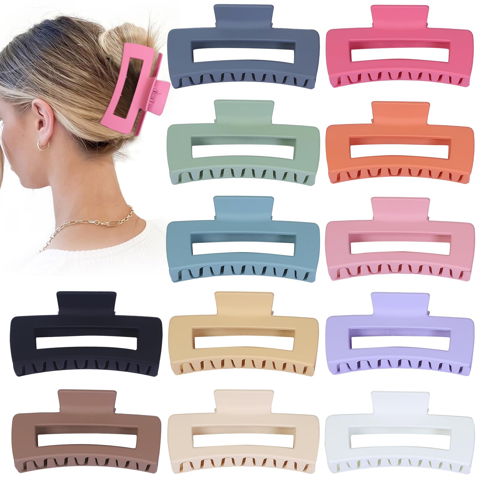 Pinces Sisiaipu jumbo en couleurs assurant une tenue ferme sur cheveux épais.