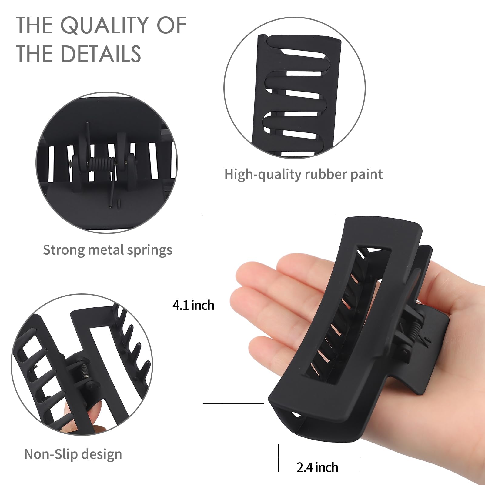 Sisiaipu pince cheveux rectangle noir épais pour un coiffage rapide.