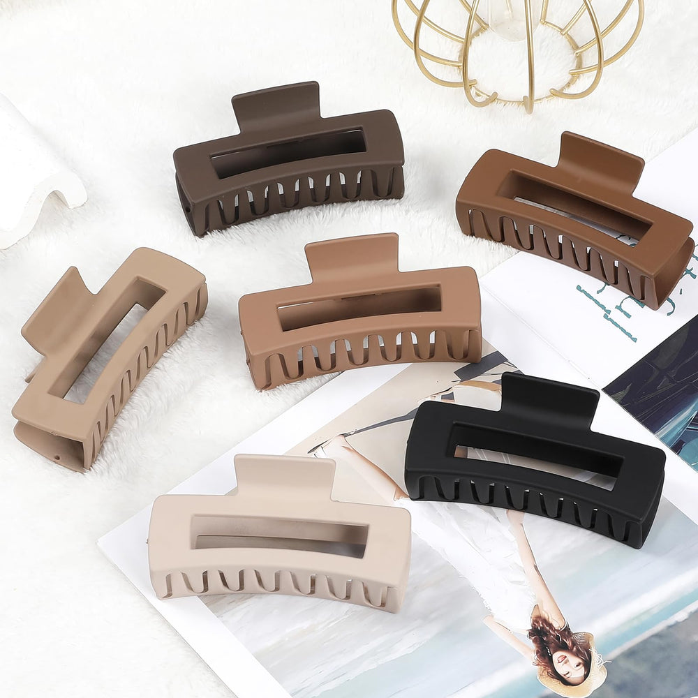 Sisiaipu pince chocolat 4 pouces, clip carré large pour cheveux volumineux.