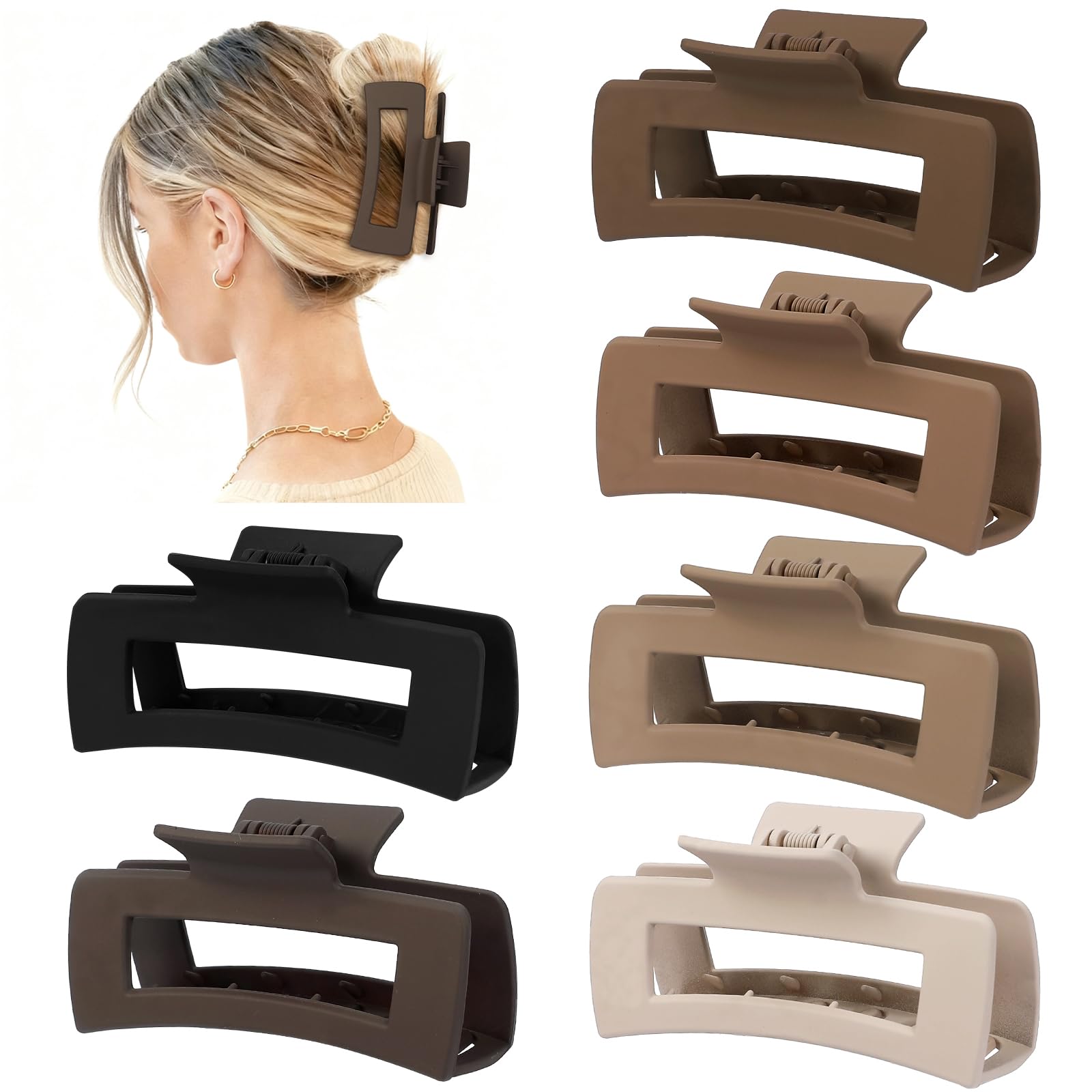 Sisiaipu pince 4 pouces, clip carré pratique pour routine beauté.