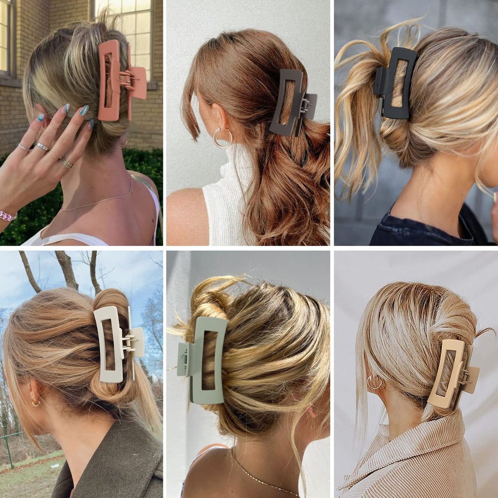Sisiaipu pince cheveux grande taille brun, utile lors du maquillage et du soin.