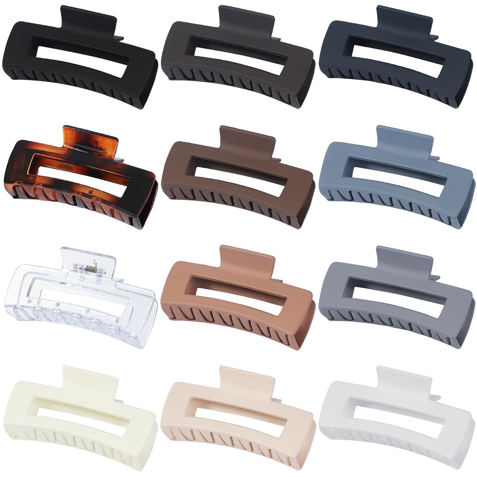 Pinces-cheveux jumbo carrées Sisiaipu beige, option douce pour tous les looks.