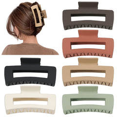 Sisiaipu serre-cheveux épais rectangle brun, maintien sûr pour cheveux volumineux.