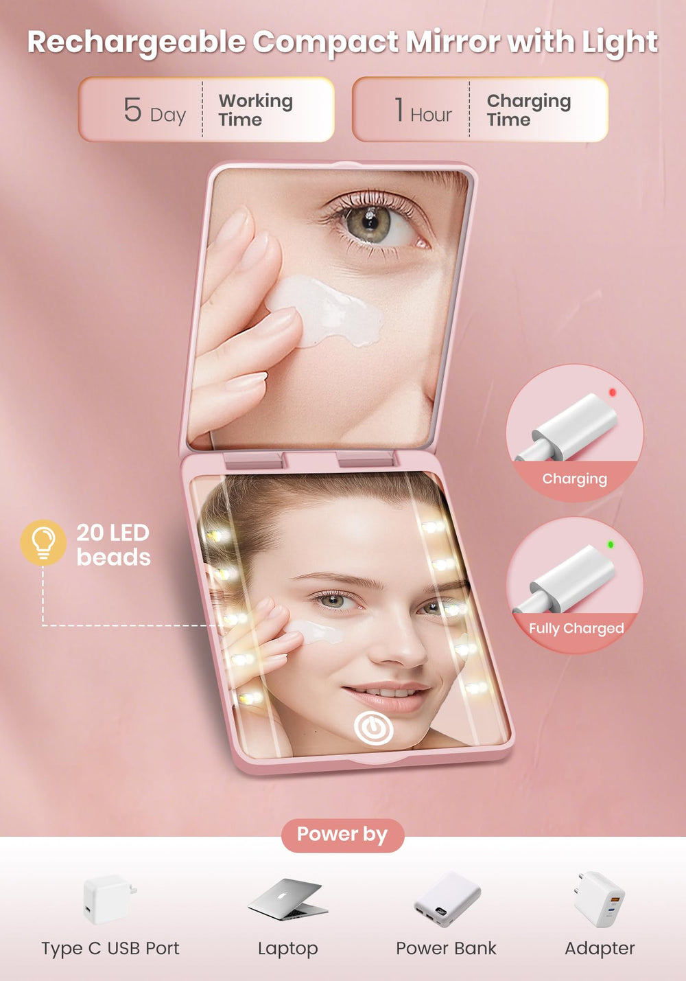 Miroir ultra-portable SisKokoro, léger et discret pour le sac.