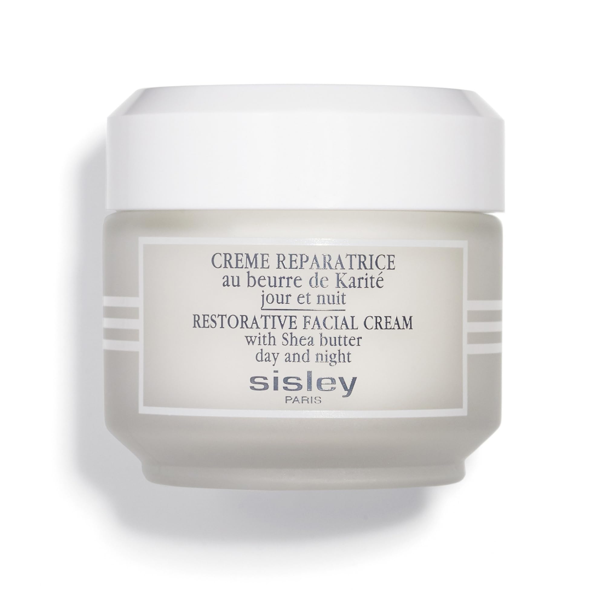 Sisley Paris Crème Restauratrice Visage 50 ml, bocal élégant et apaisant.