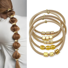 SISYOUP accessoires cheveux bohème perles pour queue de cheval élégant