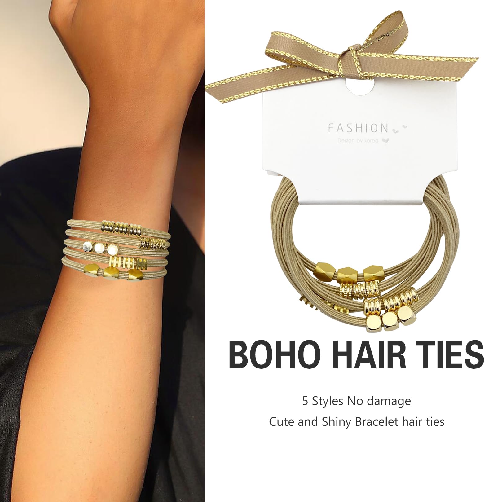 SISYOUP bracelet cheveux doré au style ethnique et polyvalent