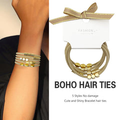 SISYOUP bracelet cheveux doré au style ethnique et polyvalent