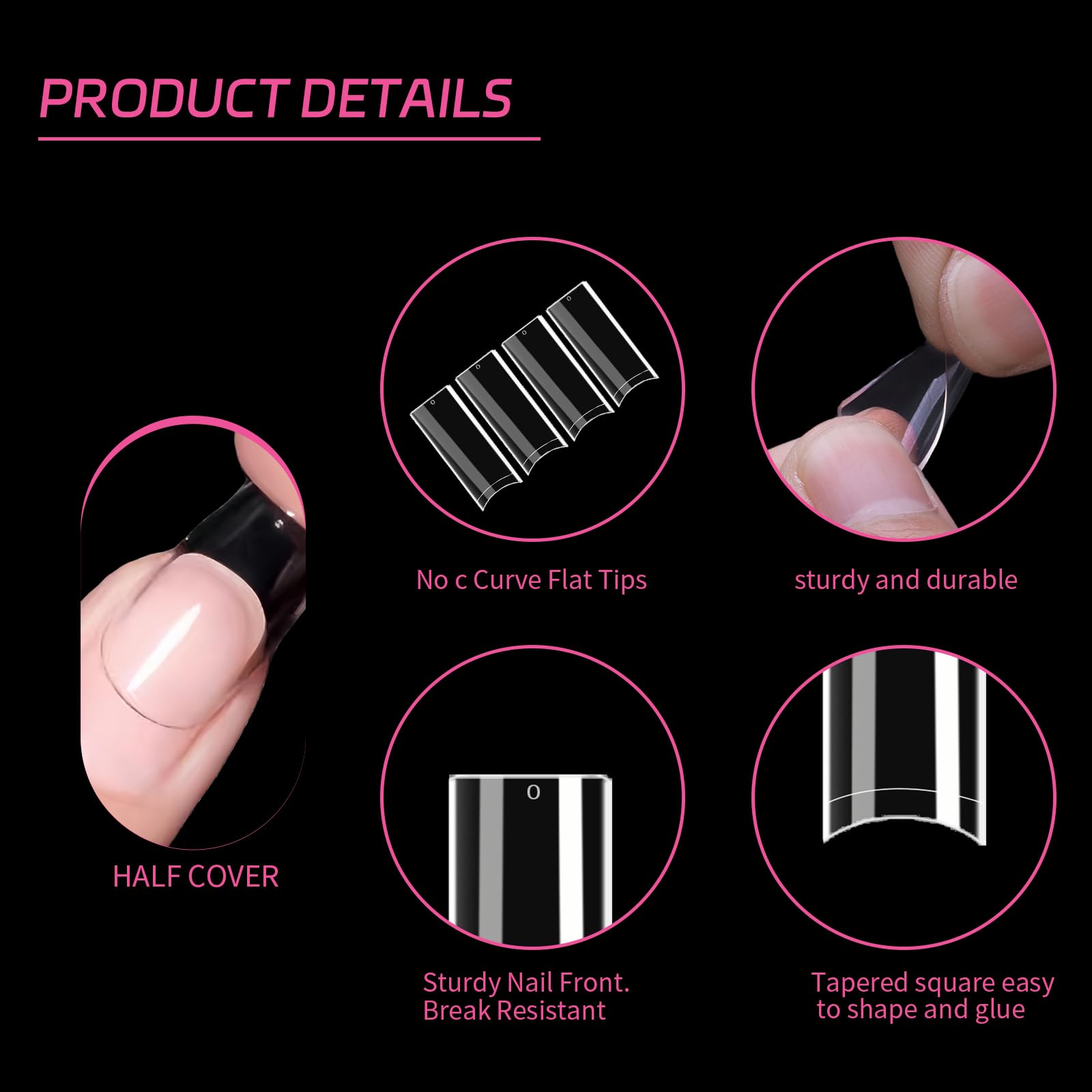 SITELENABY forme carrée affinée: ongles nets et élégants.