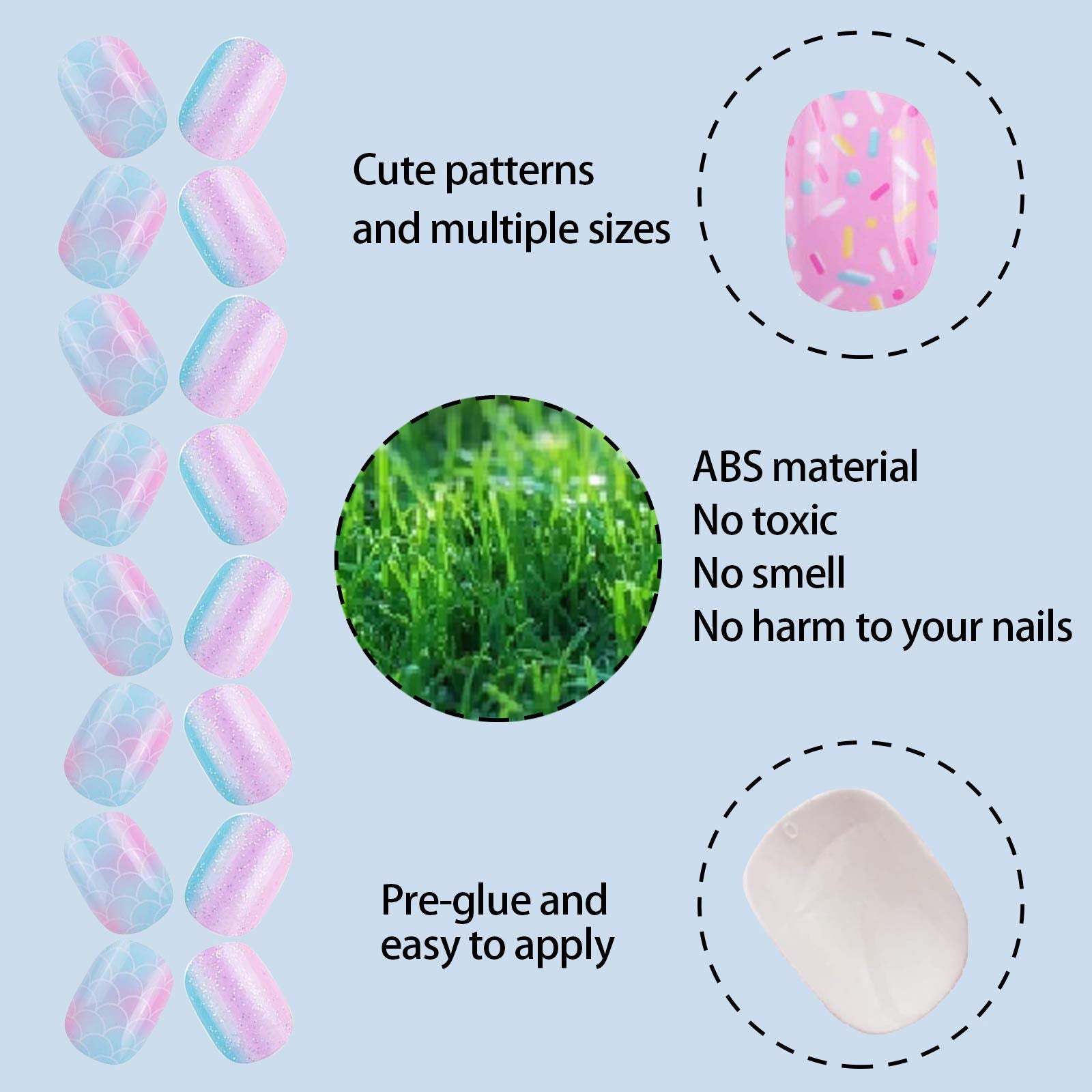 Assortiment SIUSIO de 12 tailles d'ongles pour chaque doigt.