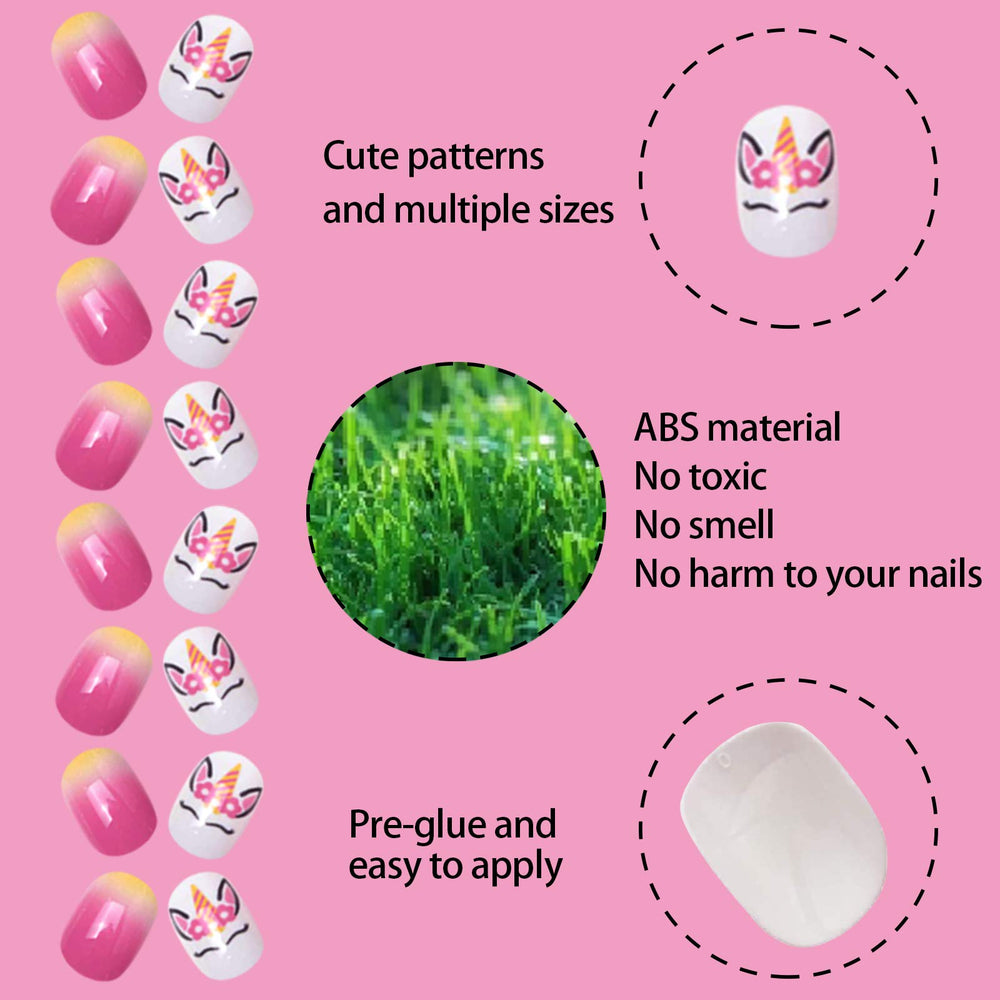 Ongles artificiels Siusio pour enfants, forme mini et sans effort d’application.