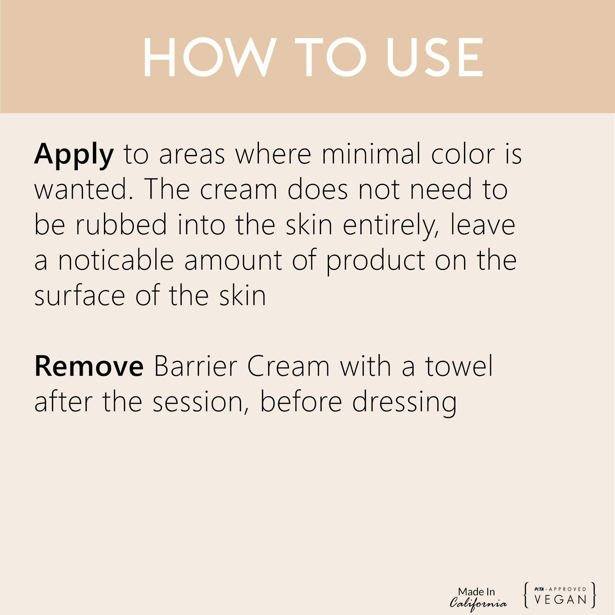 SJOLIE Pro Barrier Cream – appliquée sur les mains pour éviter le bronzage indésirable.