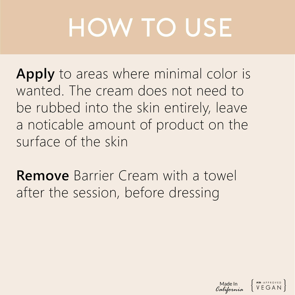 SJOLIE Pro Barrier Cream – appliquée sur les mains pour éviter le bronzage indésirable.