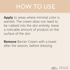 SJOLIE Pro Barrier Cream – appliquée sur les mains pour éviter le bronzage indésirable.