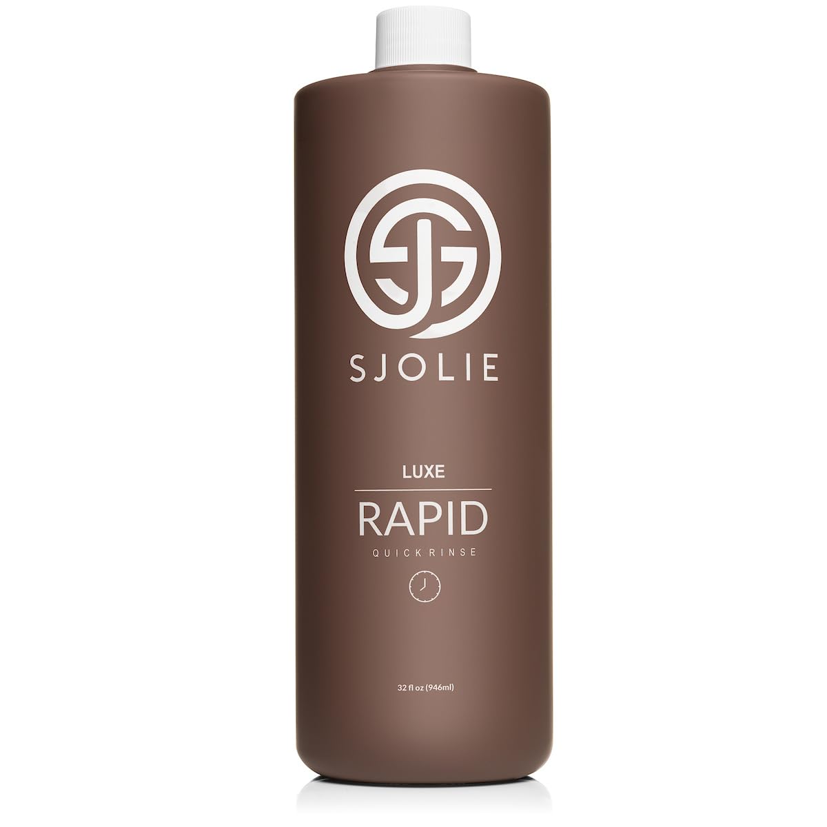Emballage SJOLIE Rapid Spray Tan, rangement pratique et prêt à l'emploi.