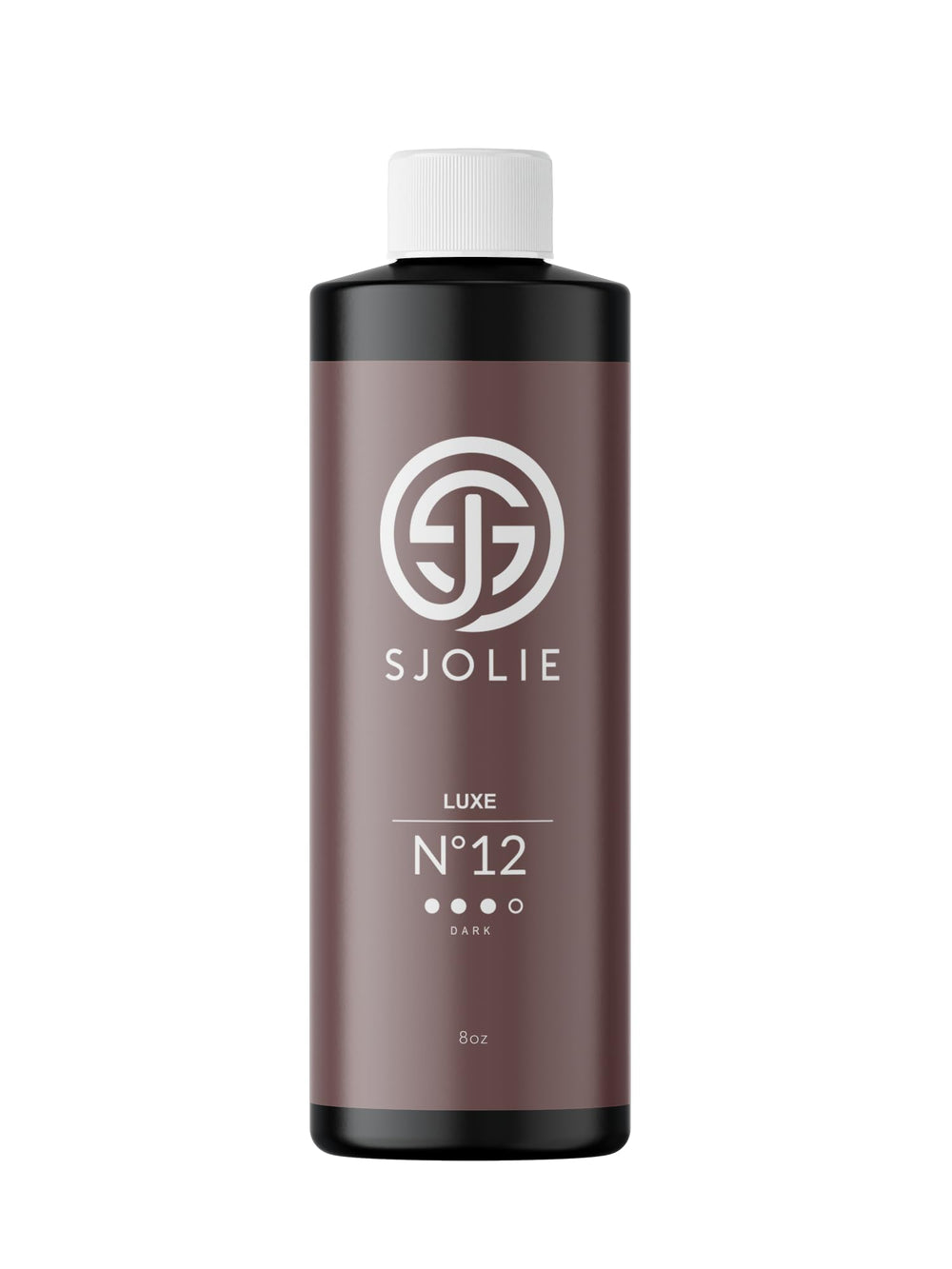 SJOLIE Spray Tan Luxe12: bouteille, teinte violette, bronzage profond et naturel.