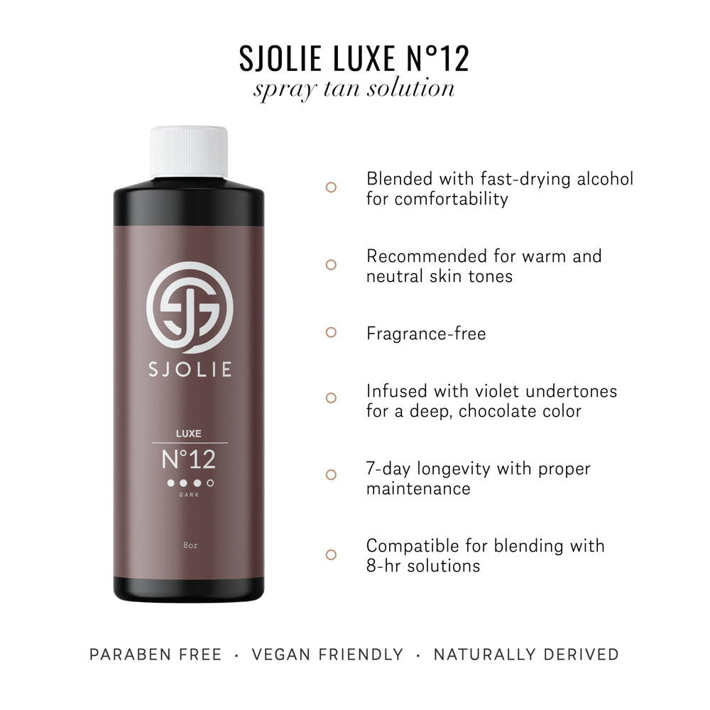 SJOLIE Spray Tan Luxe12: nozzle pulvérisateur, application facile et homogène.