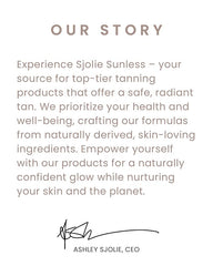 SJOLIE Violet Spray Tan – Détail DHA montrant un développement uniforme