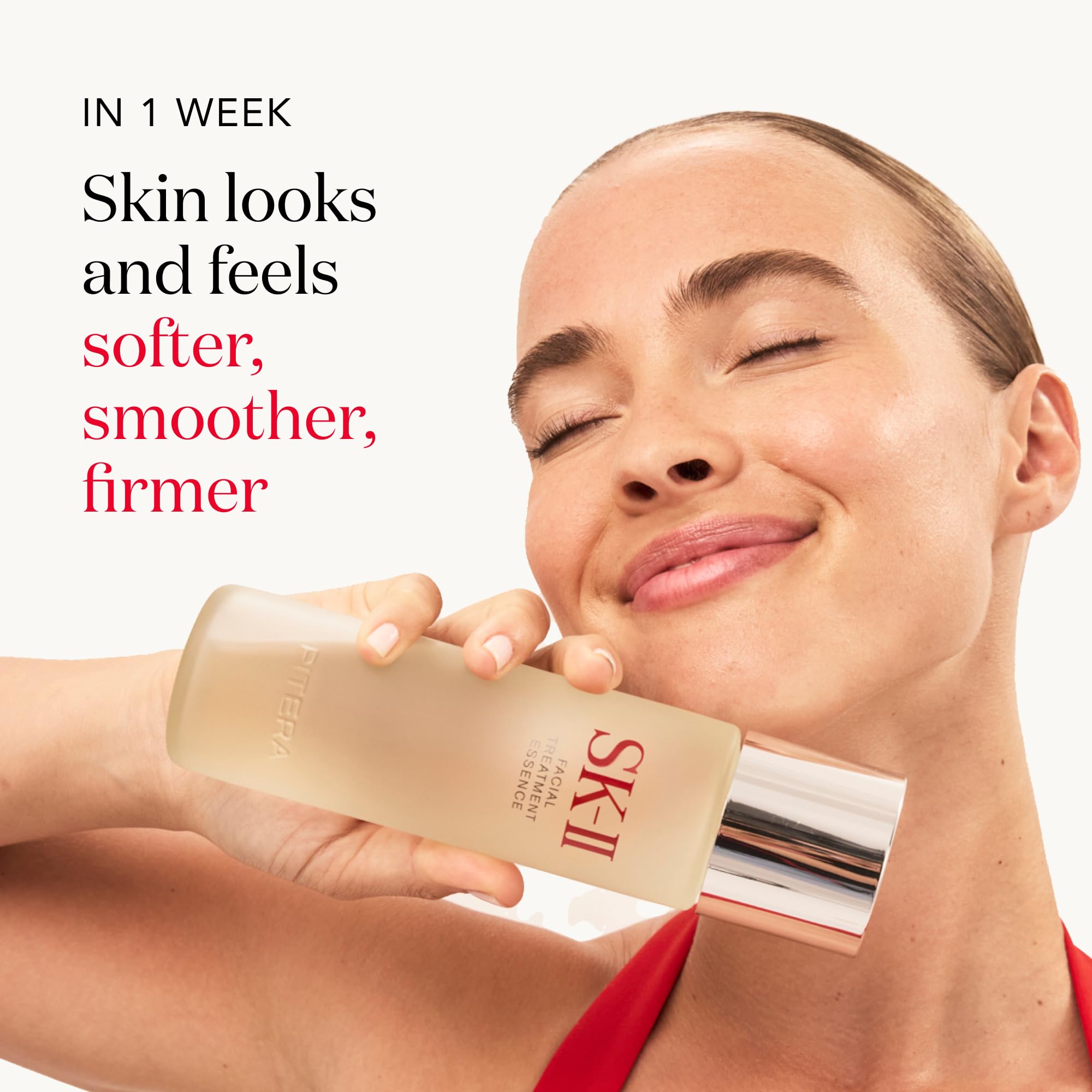 Texture de la peau affinée grâce à l essence SK-II.