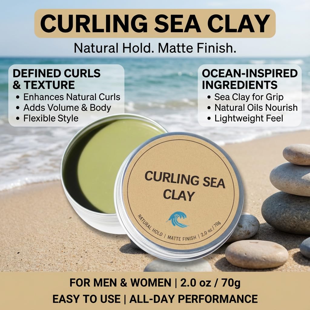 Skaal Curling Sea Clay low shine finish for a natural look