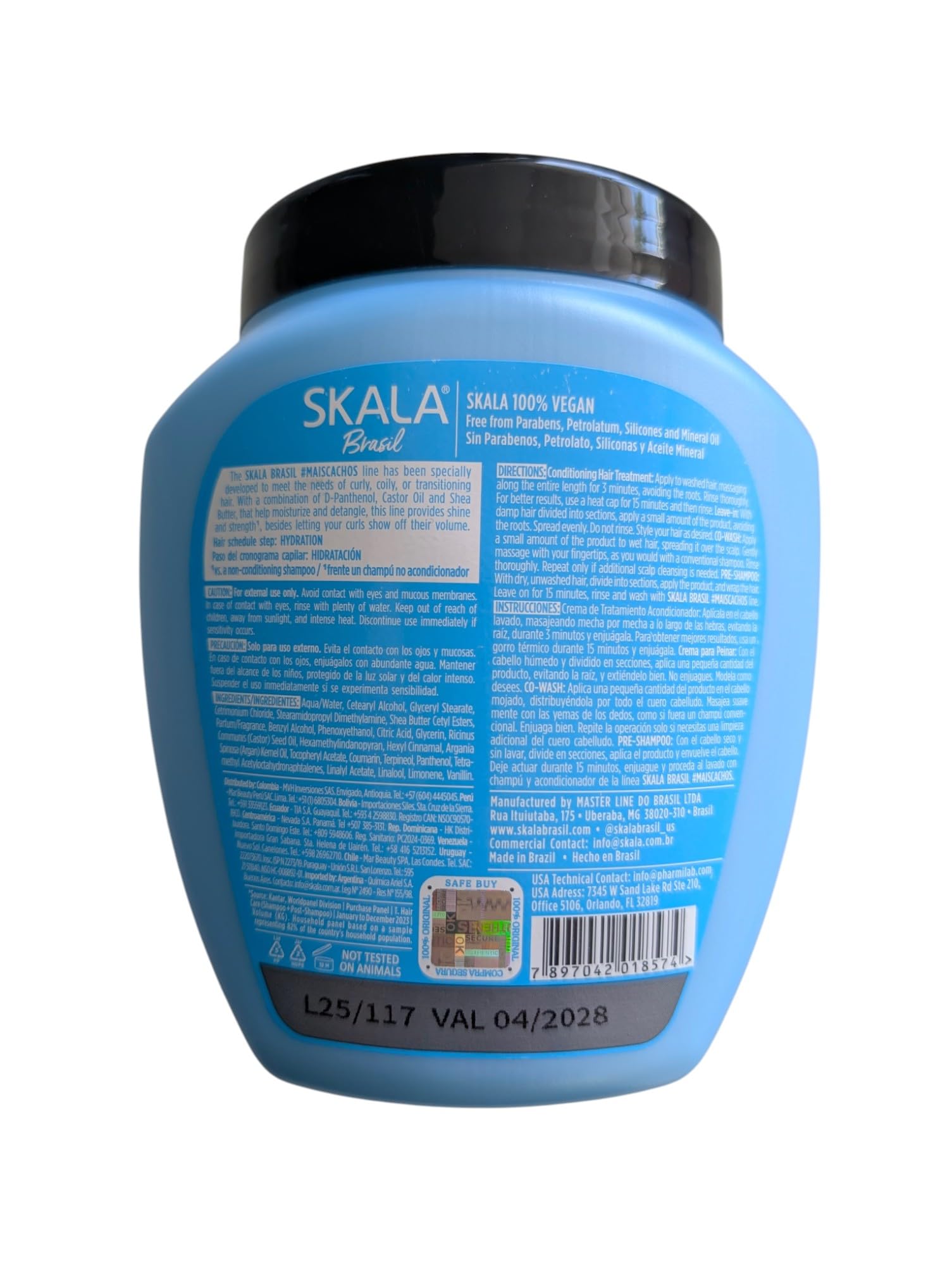 SKALA Beurre karité: flacon affichant une hydratation en profondeur pour cheveux bouclés