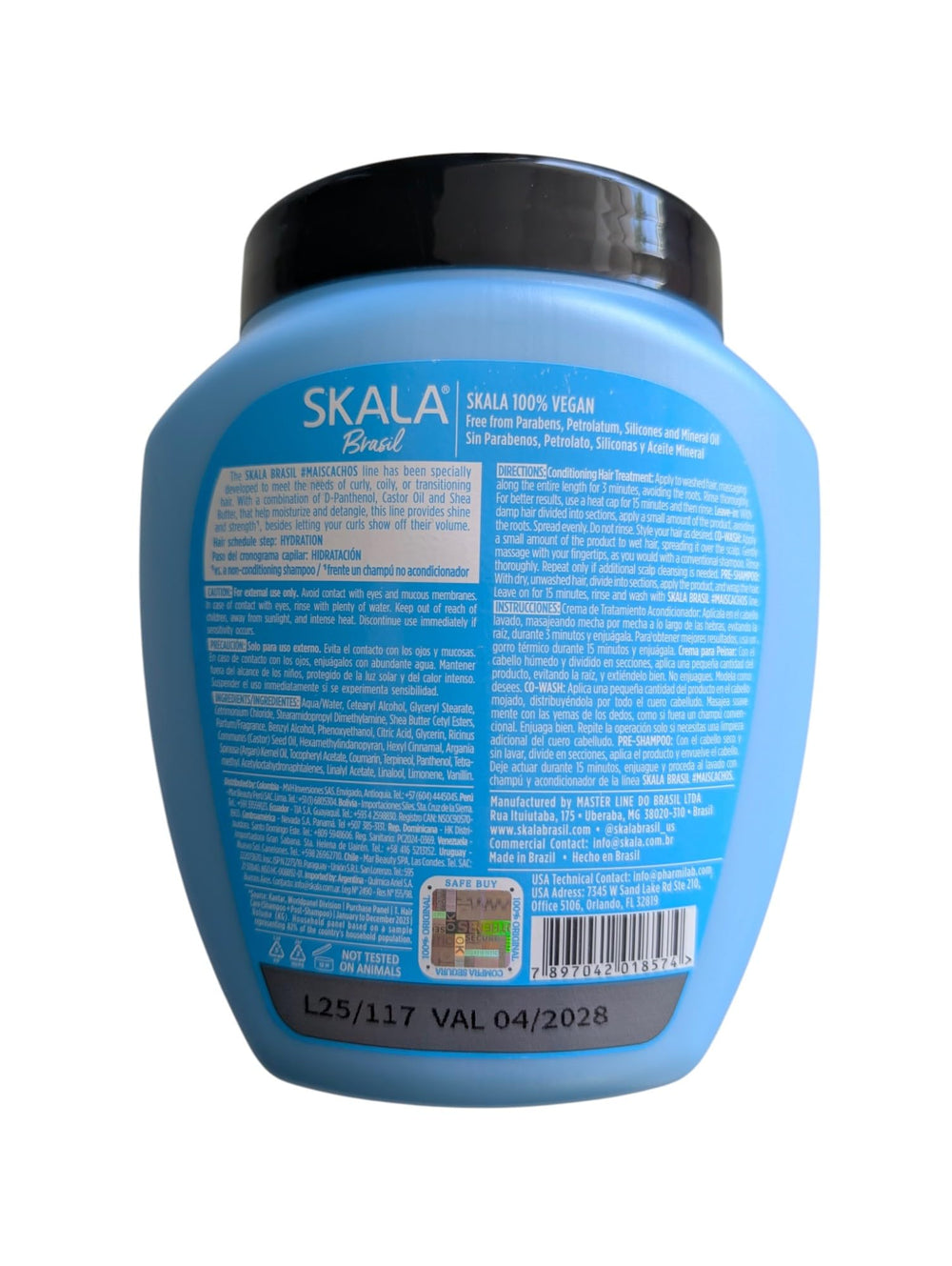 SKALA Beurre karité: flacon affichant une hydratation en profondeur pour cheveux bouclés