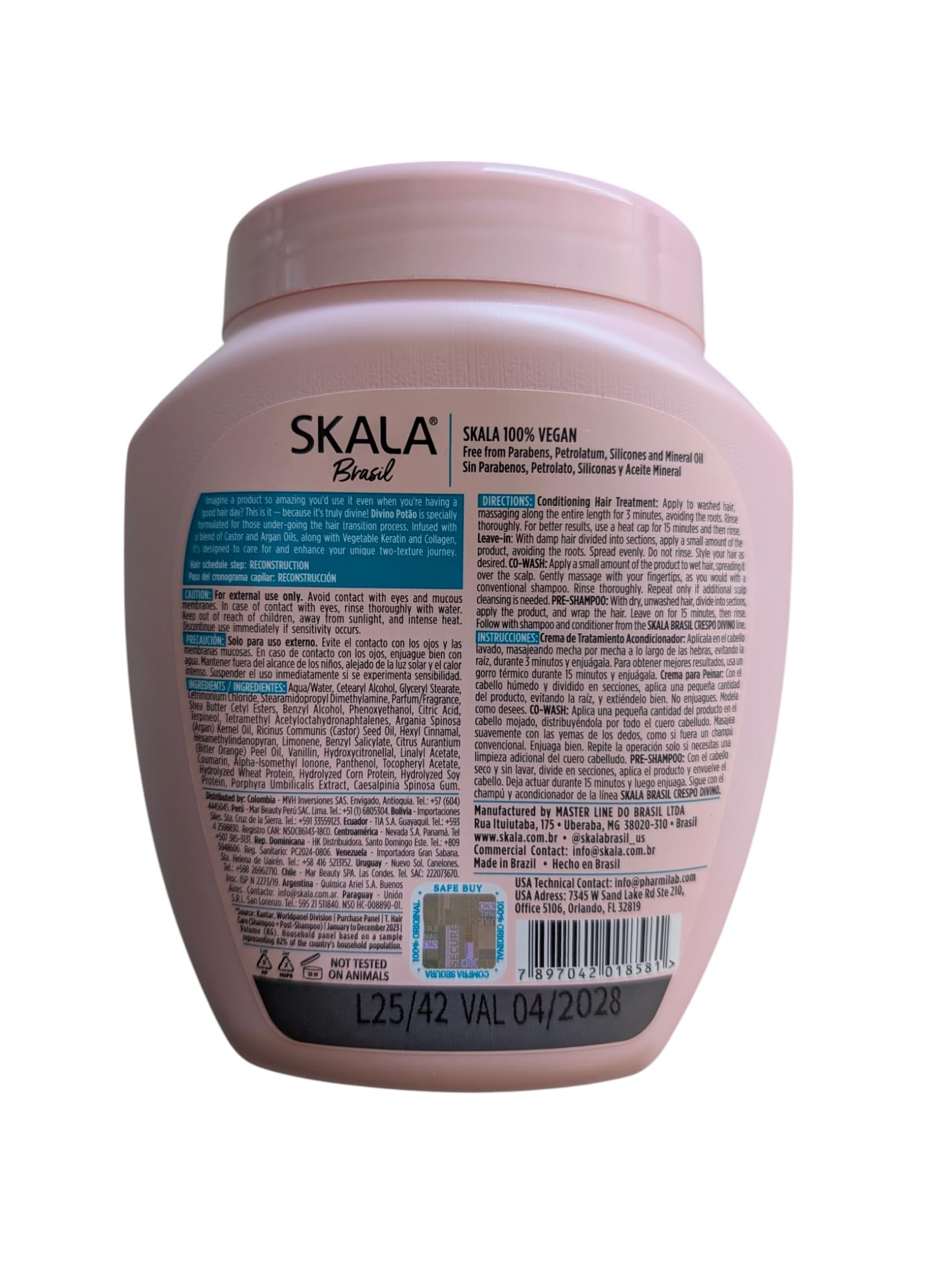 Texture crème SKALA Divino Potao, facilite le démêlage et l'hydratation.