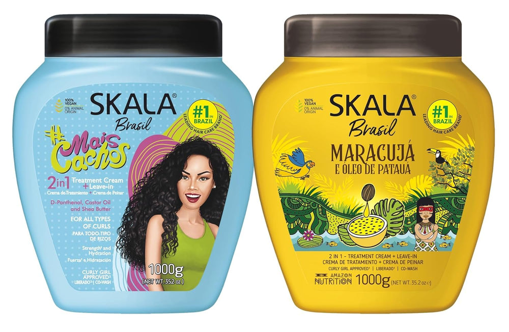 Skala Hair Type 3ABC curly bottle demonstrates hydrating formula for curls and frizz control.