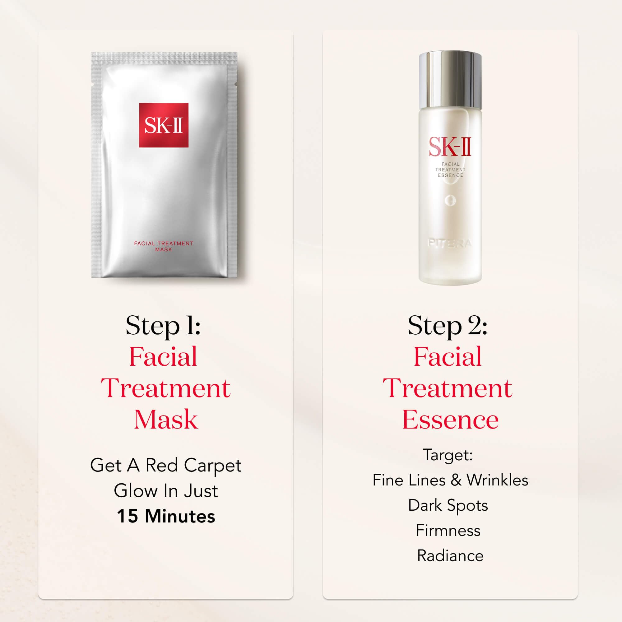 Masque visage hydratant SK-II Glow Up - peau plus lisse après utilisation.