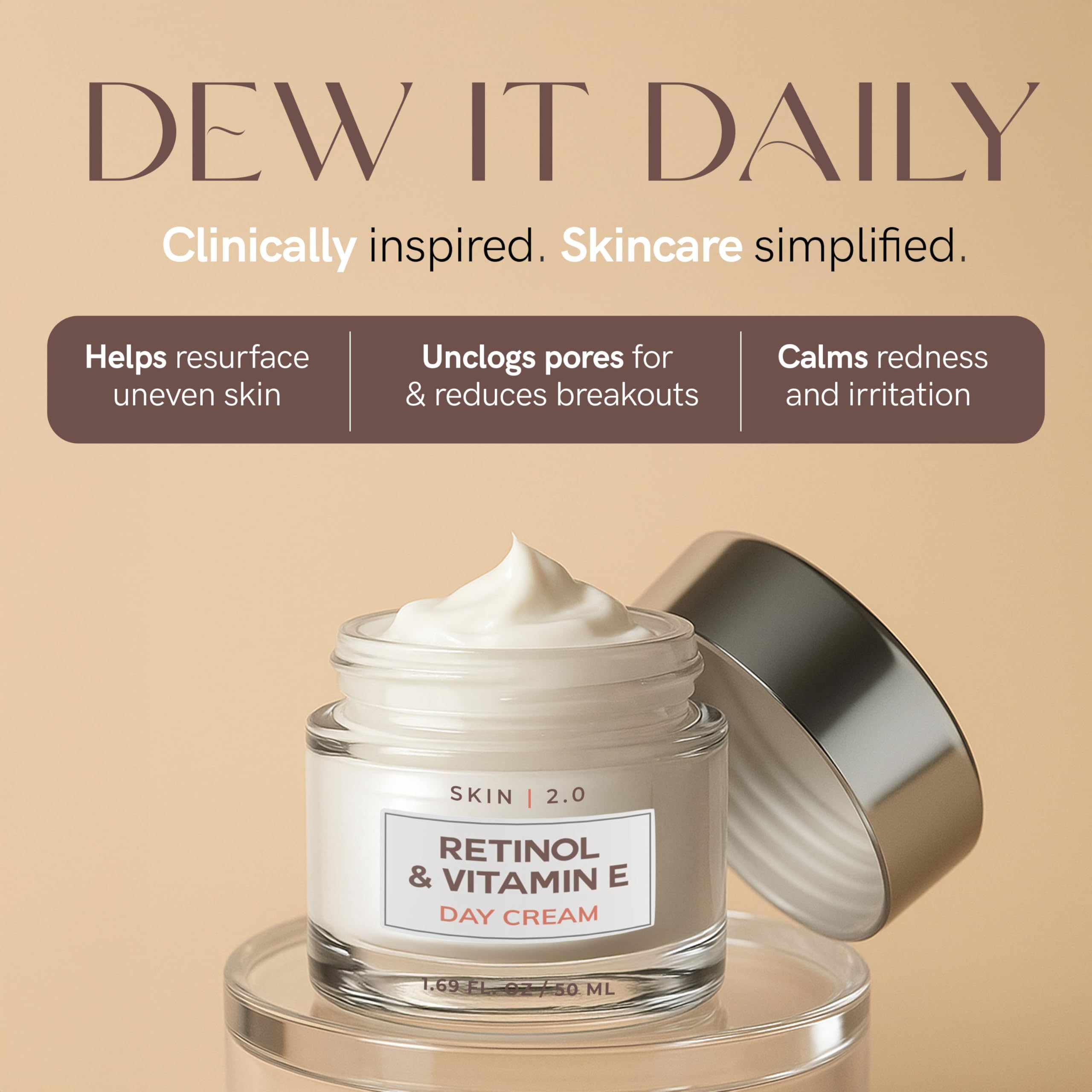 Application matin crème visage Skin 2.0