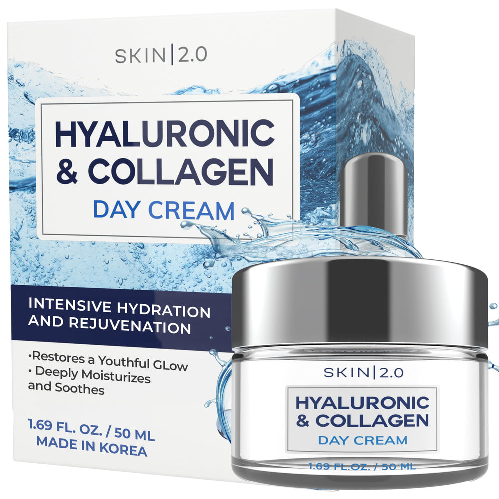 Skin 2.0 bouteille: creme visage hydratante avec hyaluronique et collagene.