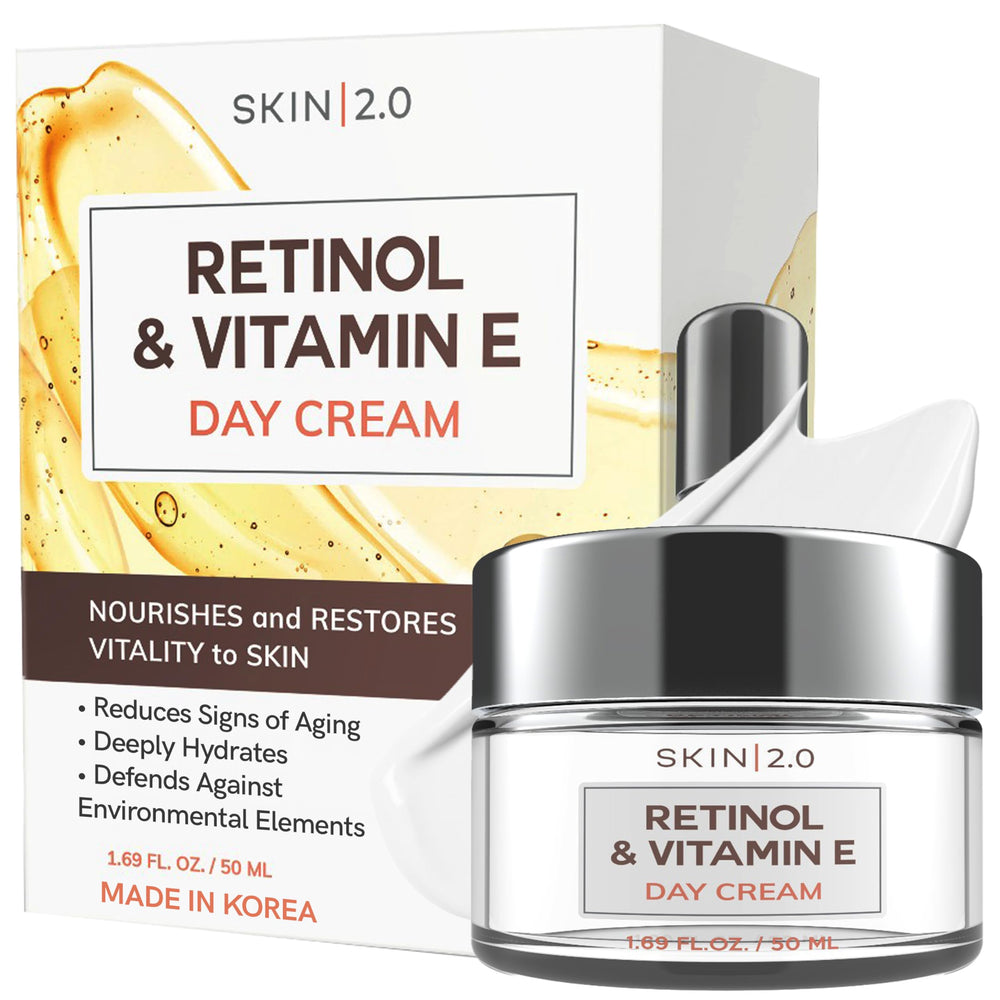 Skin 2.0 crème visage retinol et vitamine E dans le flacon pour usage quotidien