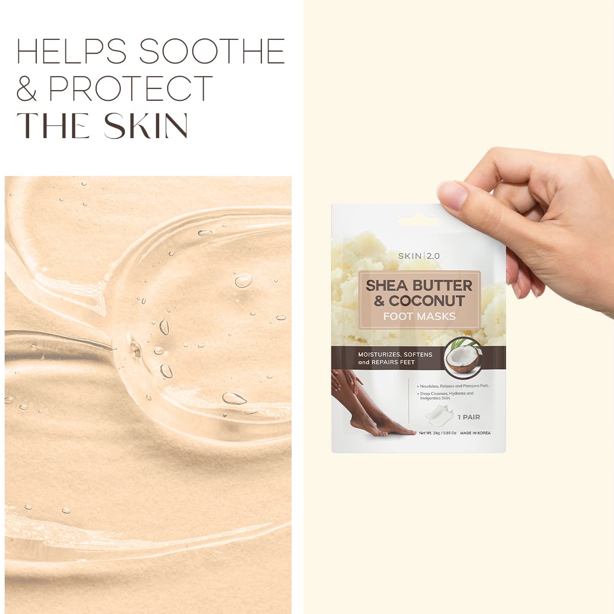 Skin 2.0 Masque Pieds fabriqué en Corée pour l'expertise beauté