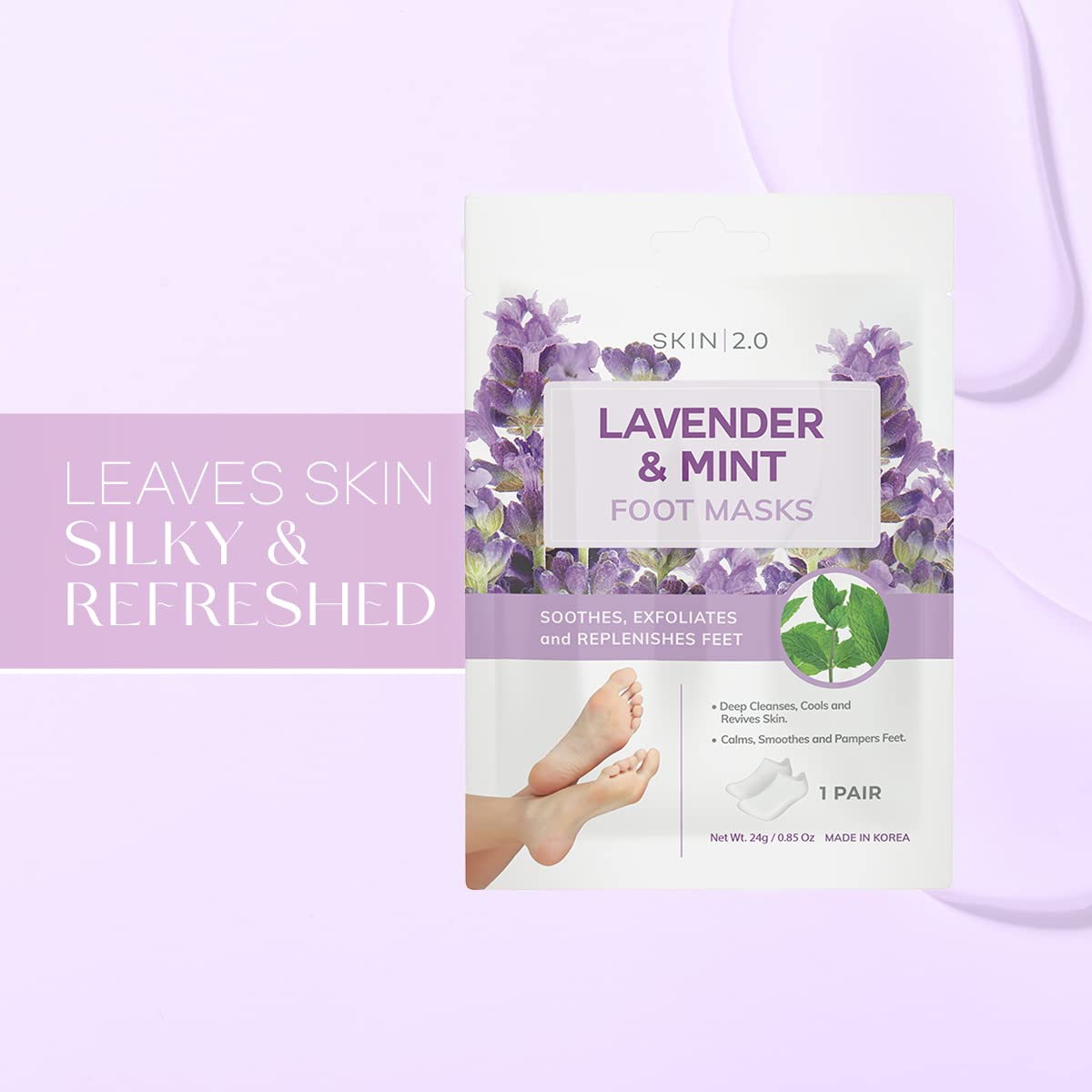 Skin 2.0 masque-pieds lavande menthe: relaxation après une longue journée