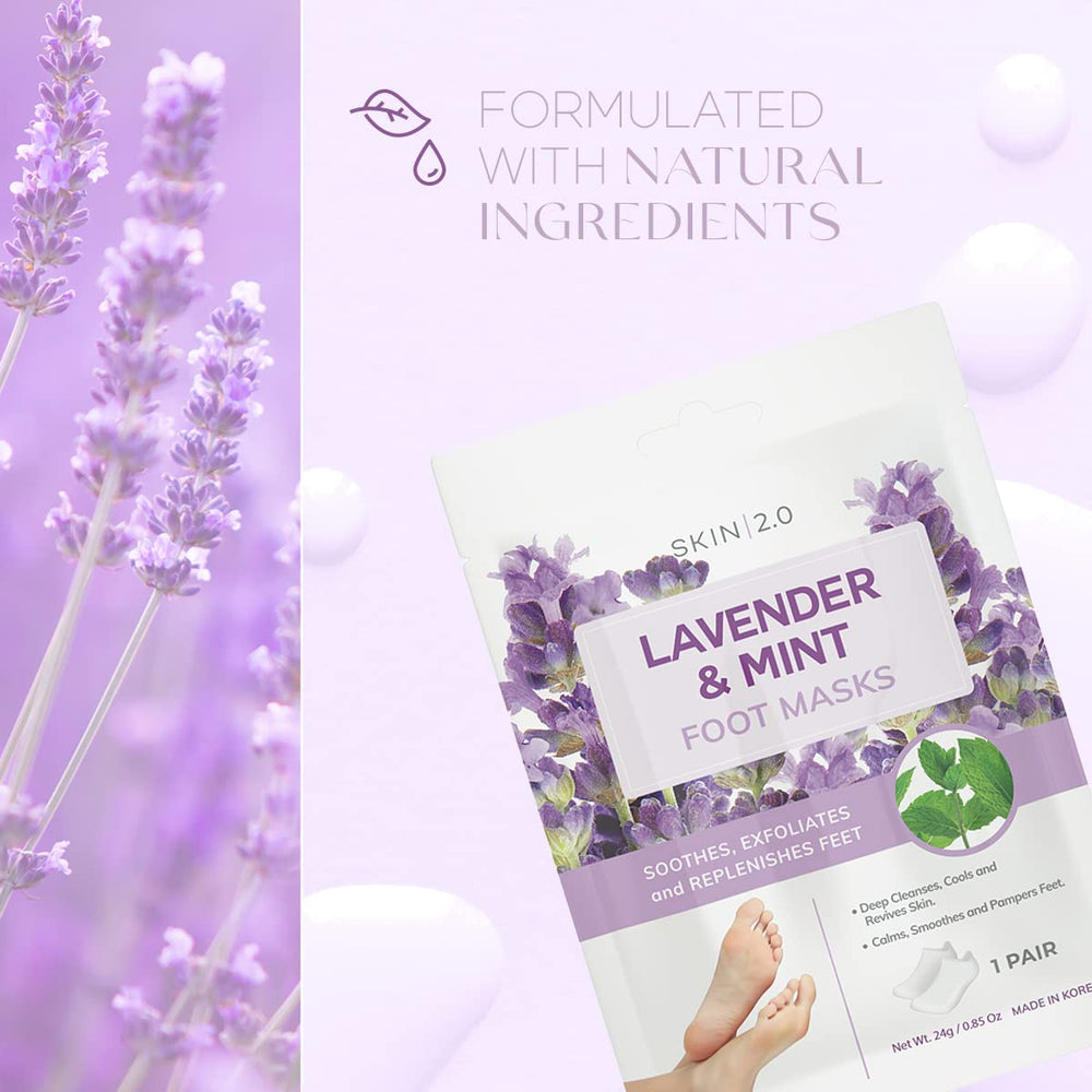 Skin 2.0 masque-pieds lavande menthe: utilisation rapide et sans effort