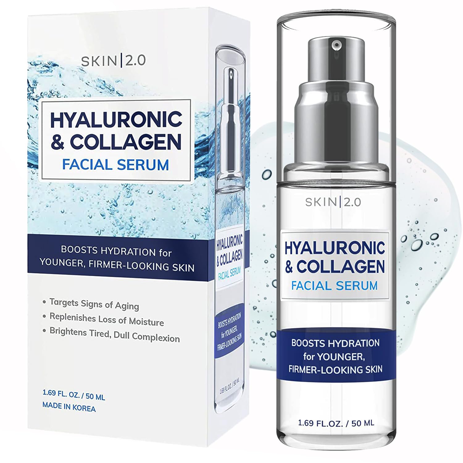 Sérum Skin 2.0 : flacon mettant en valeur l'hydratation profonde pour la peau