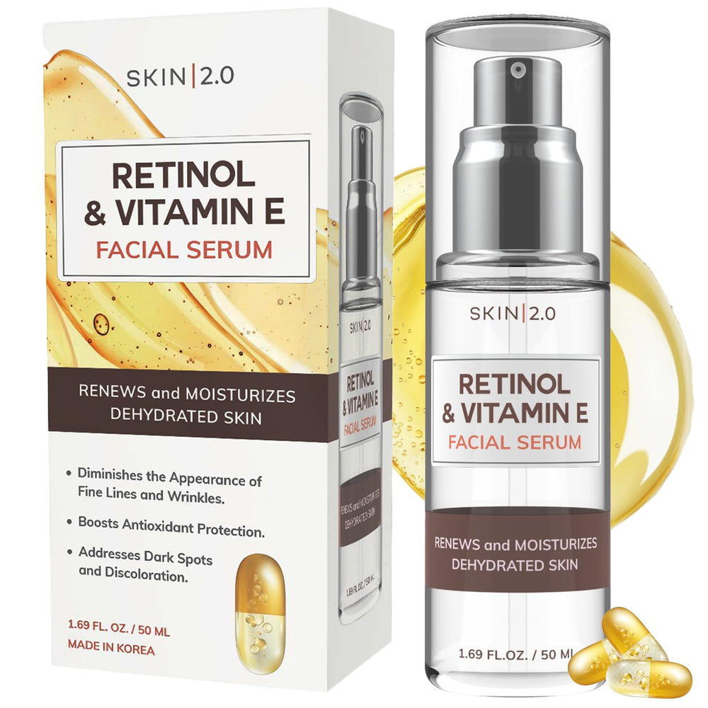 Sérum Skin 2.0 dans flacon pour lisser les ridules et éclairer le teint