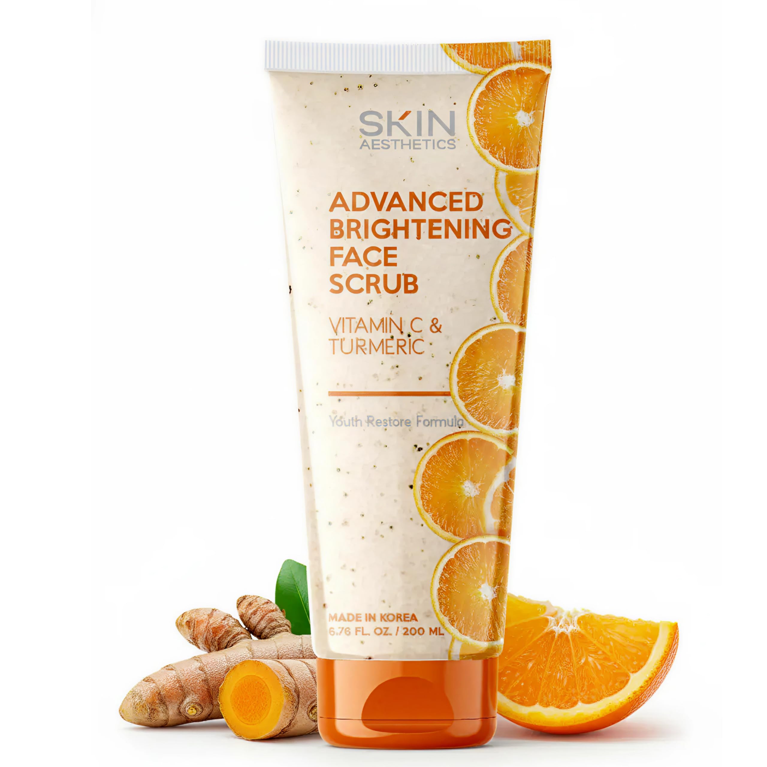 Gommage Skin Aesthetics vitamine C et curcuma dans son pot, teint éclatant.