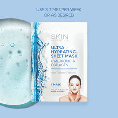 Skin Aesthetics masque visage hyaluronique et collagène offre une hydratation durable et un teint frais.