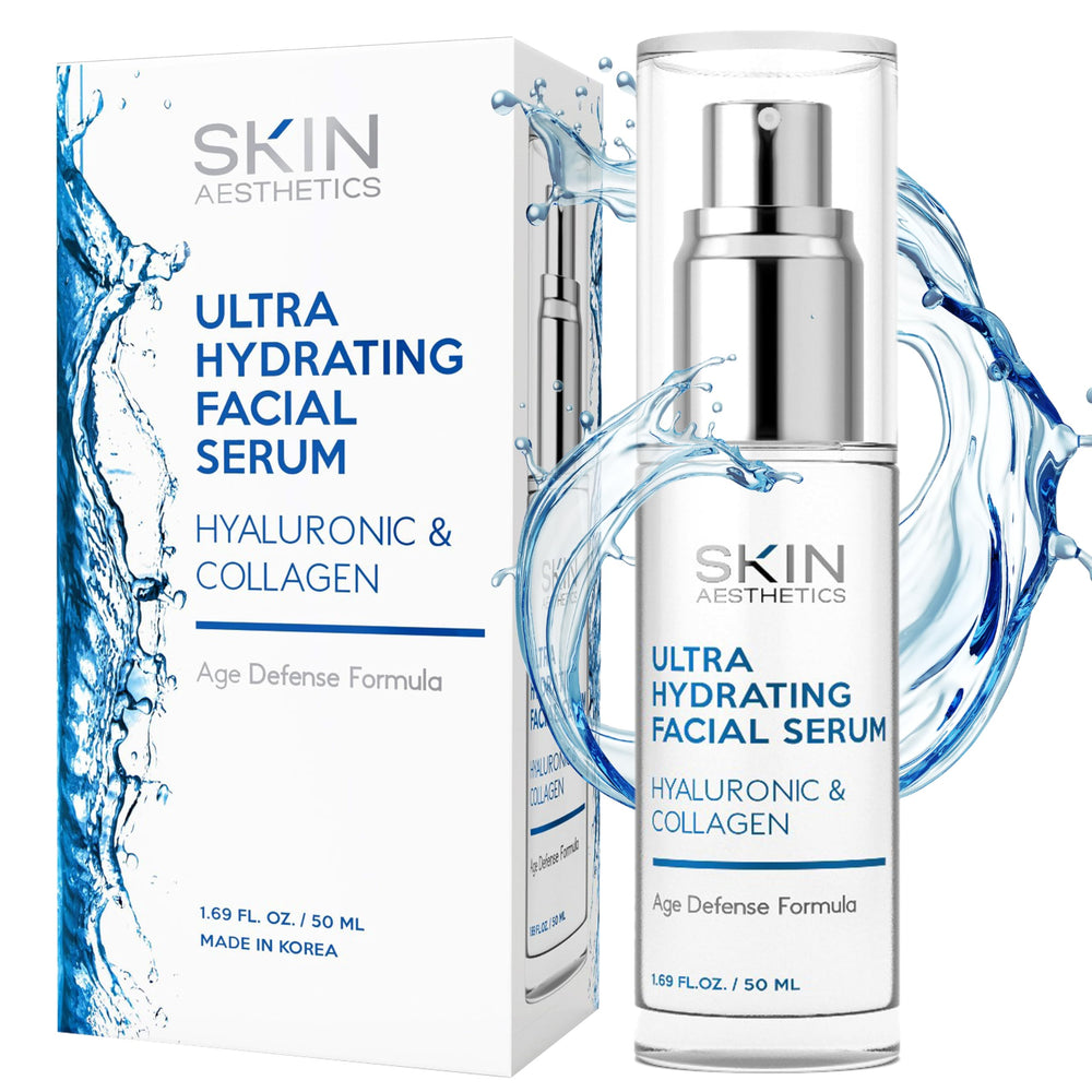 Skin Aesthetics Sérum Hyaluronique – flacon-pompe pour hydratation durable et peau repulpée.