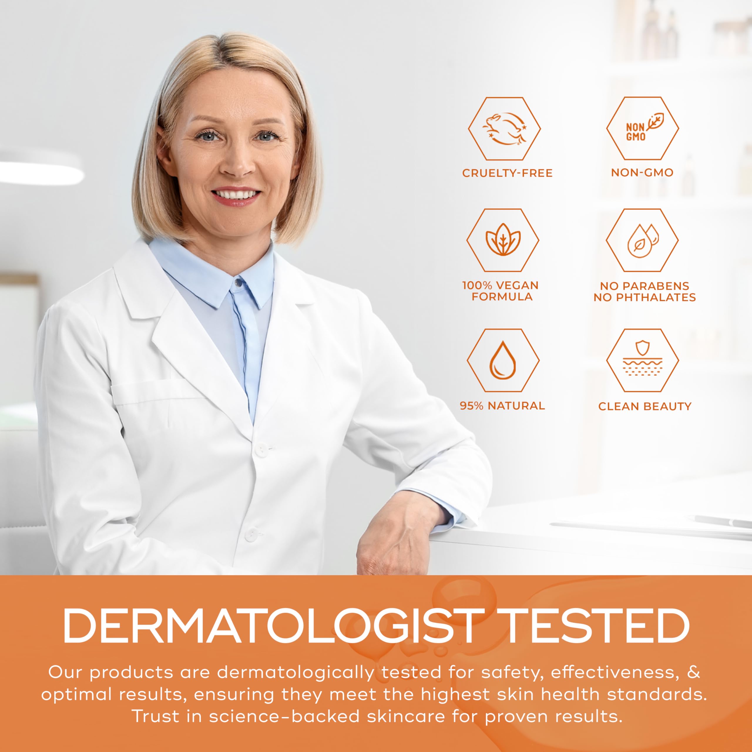 Sérum Skin Aesthetics Vitamine C — peau plus lumineuse et uniforme après utilisation.